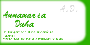 annamaria duha business card
